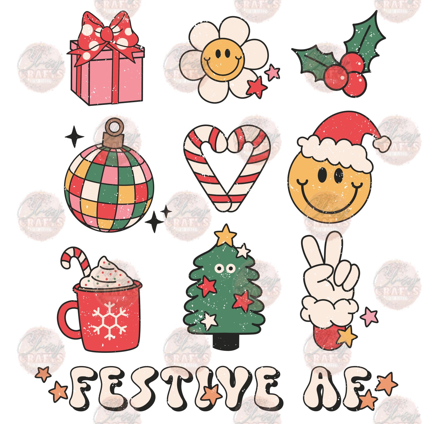Retro Festive AF Transfer