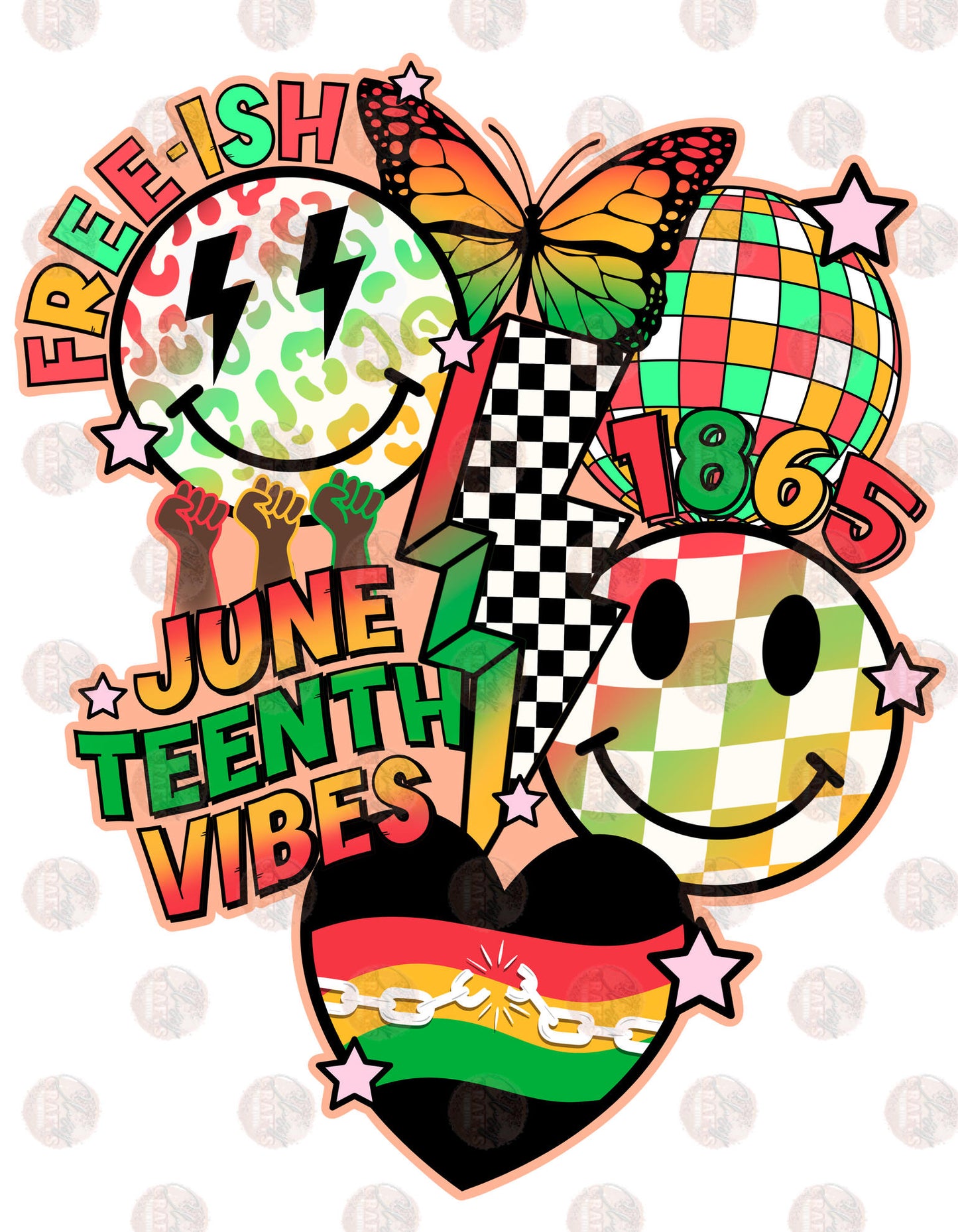 Retro Juneteenth Collage Transfer