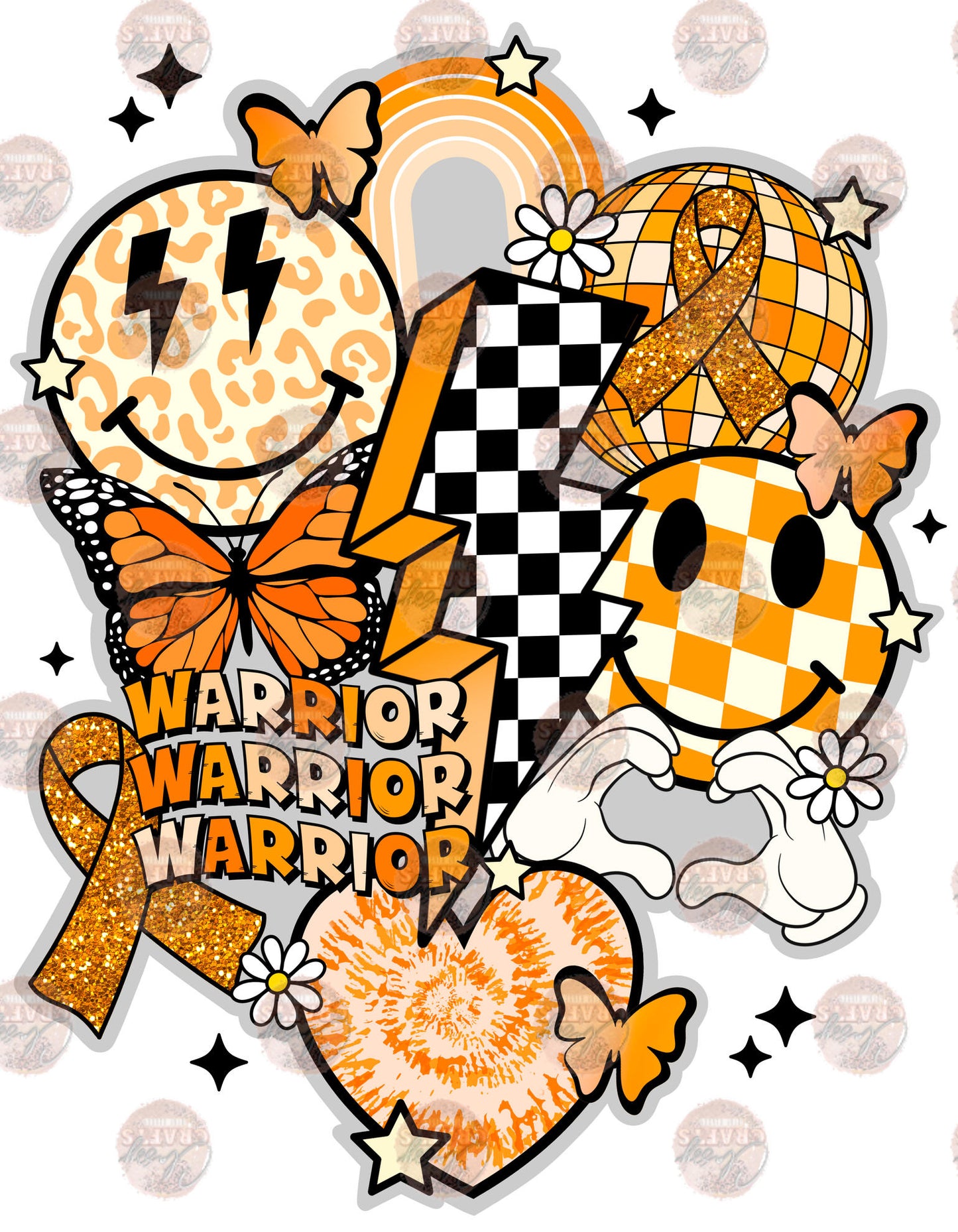 Retro MS warrior Collage Transfer