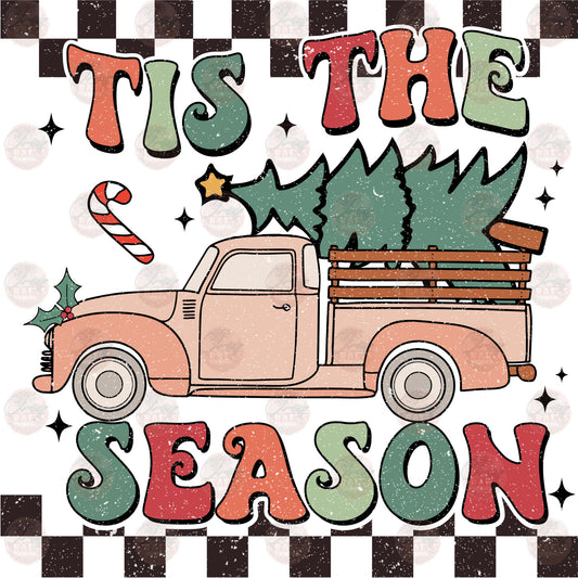 Retro Tis The Season Christmas Truck - Sublimation Transfer