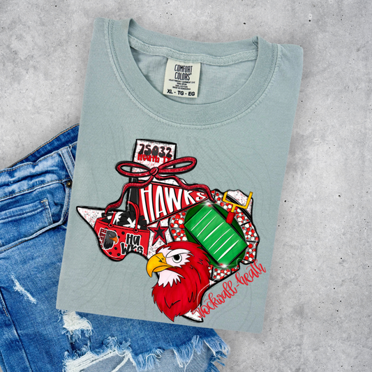 Rockwall Heath Hawks Game Day Coquette Transfer