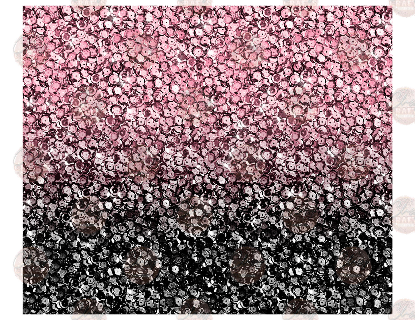 Rose Gold And Black Sequins Tumbler Wrap