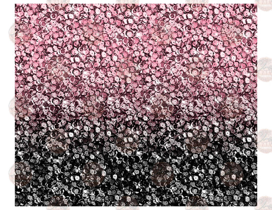Rose Gold And Black Sequins Tumbler Wrap