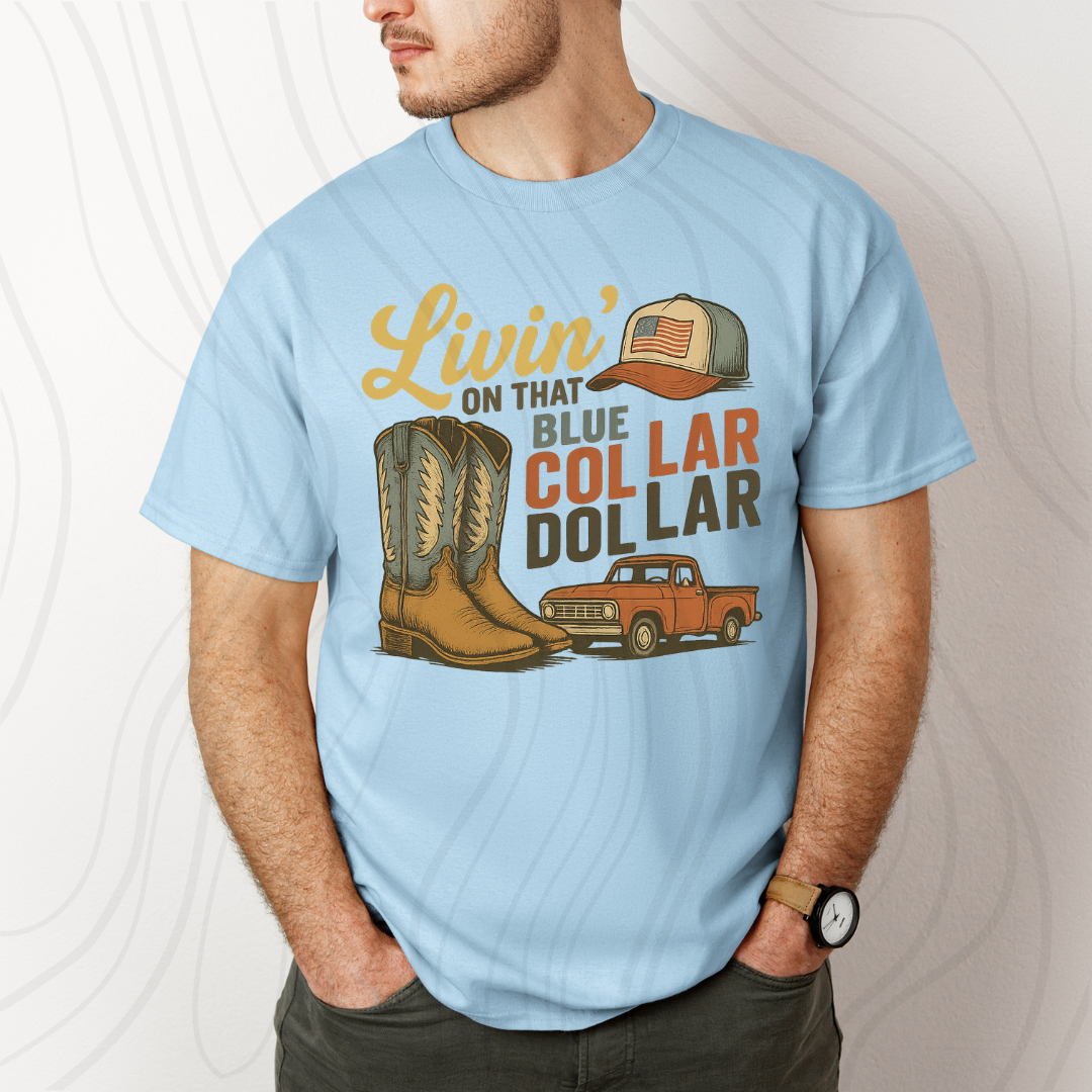 Rustic Blue Collar Dollar Transfer
