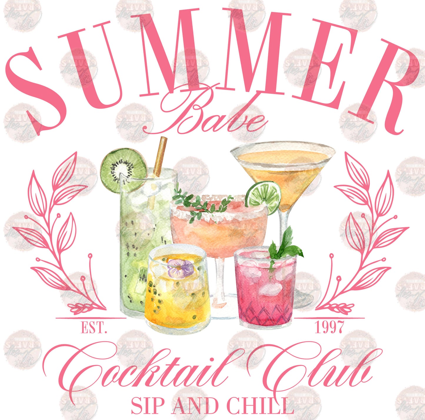 Summer Babe Cocktail Club Transfer