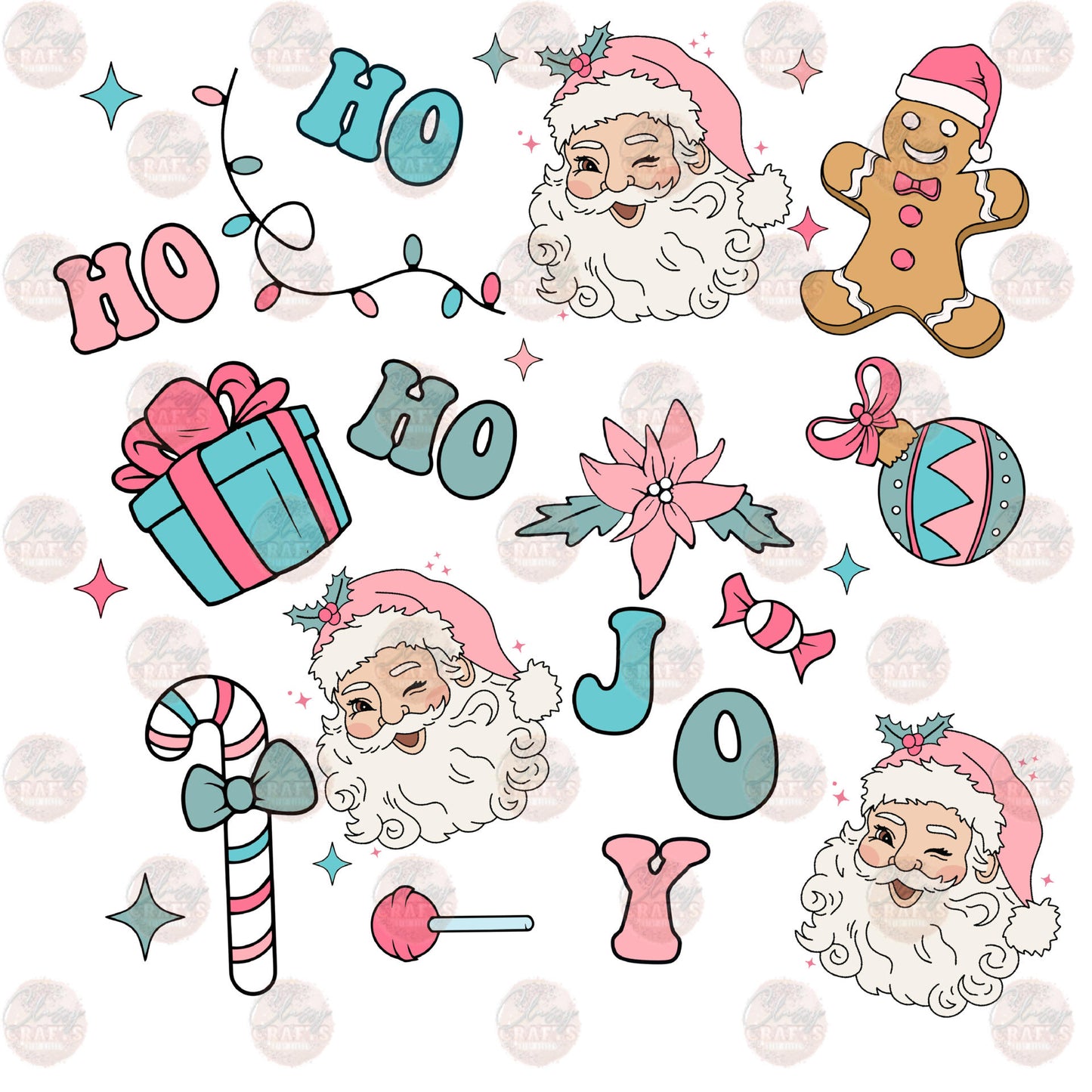 Santa Christmas Collage Transfer