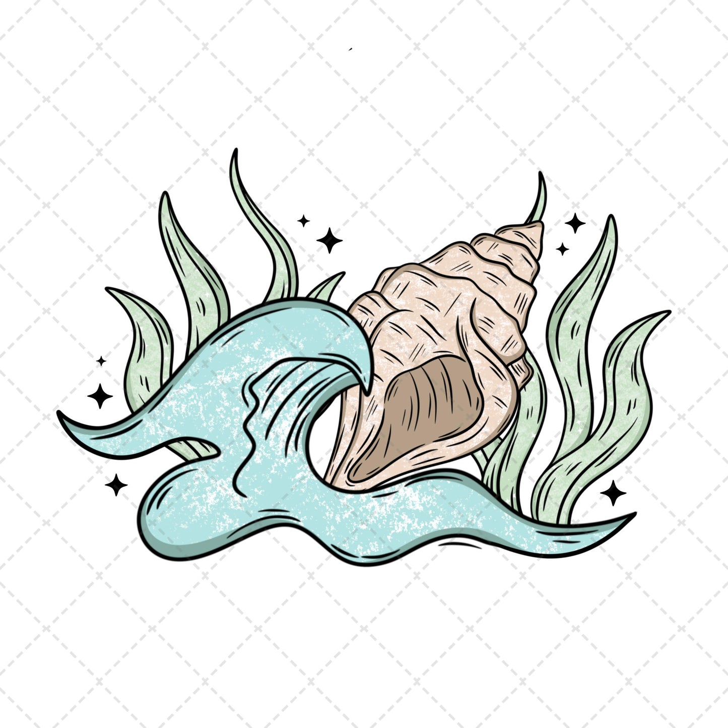 Seashell Grid **TWO PART* SOLD SEPARATELY** Transfer