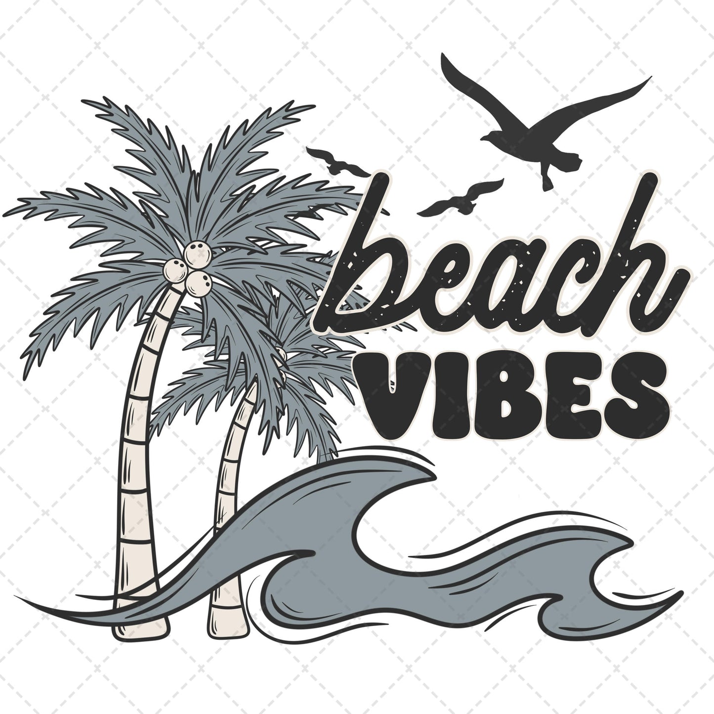 Seagull Beach vibes Gray Transfer
