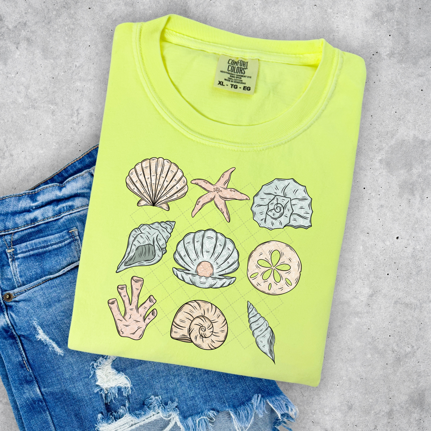Seashell Grid **TWO PART* SOLD SEPARATELY** Transfer