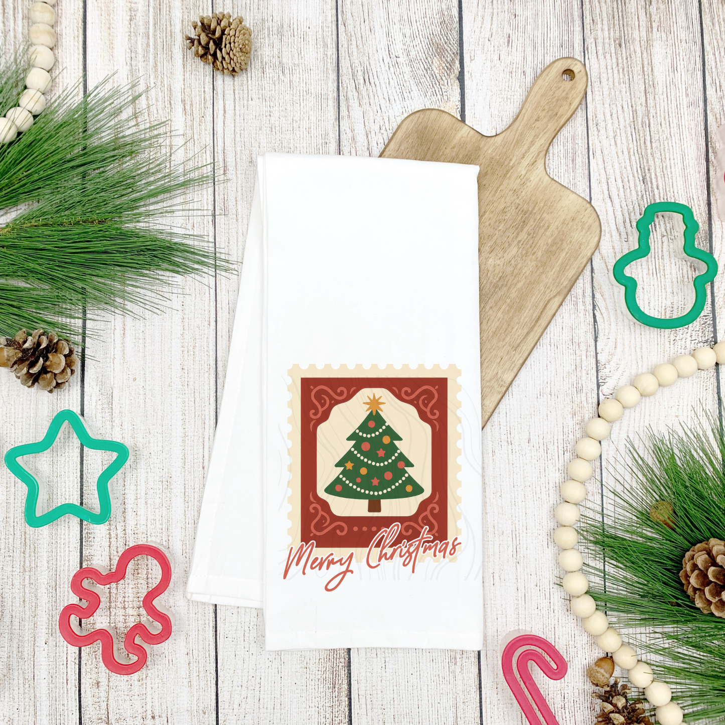 Simple Christmas Tea Towel Transfer