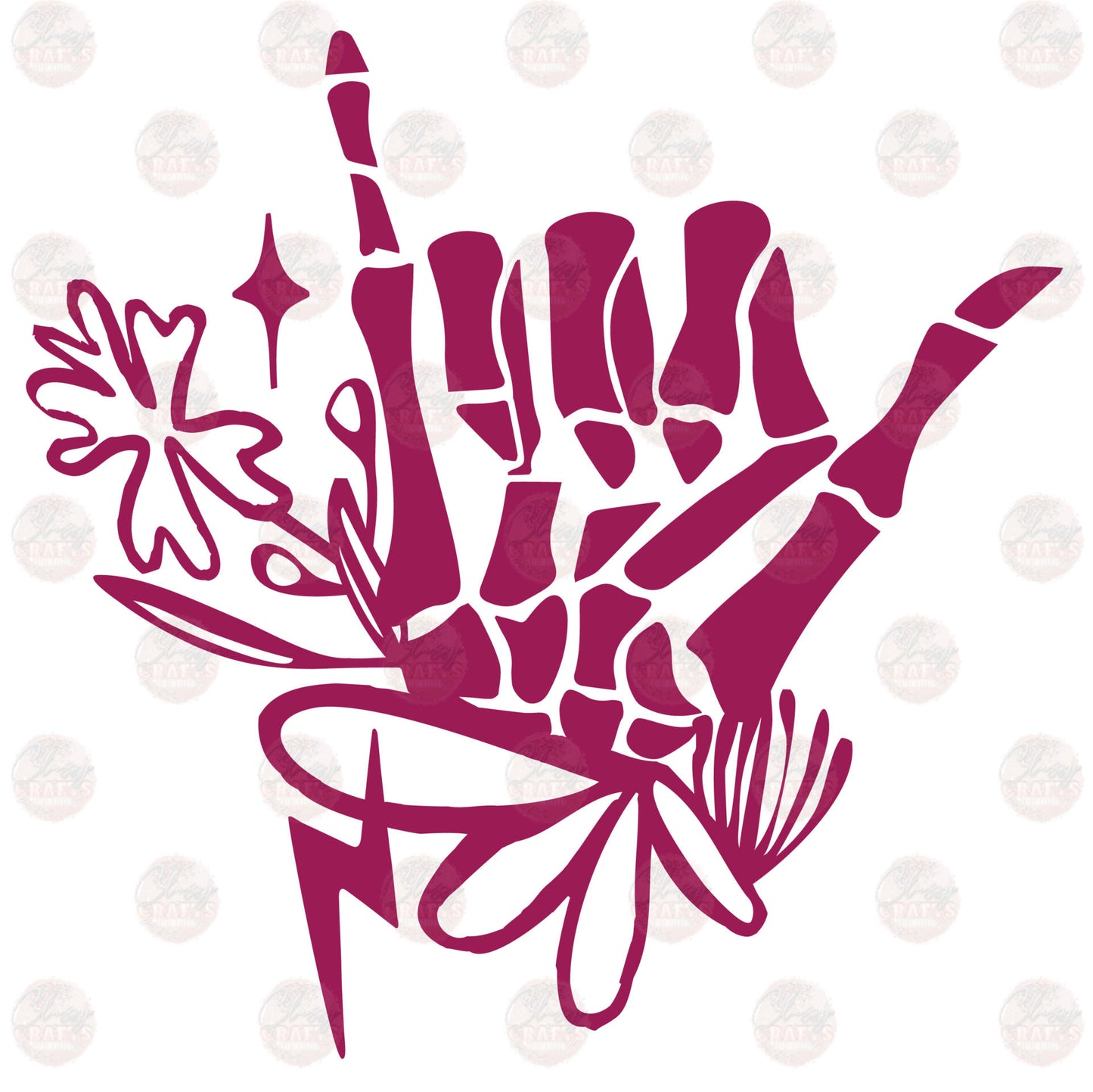 Skeleton Hand Cherry Transfer