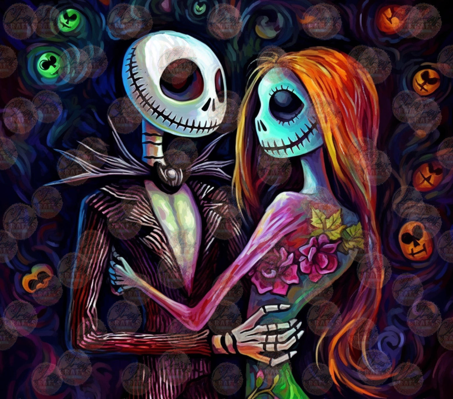 Skelly Couple Tumbler Wrap