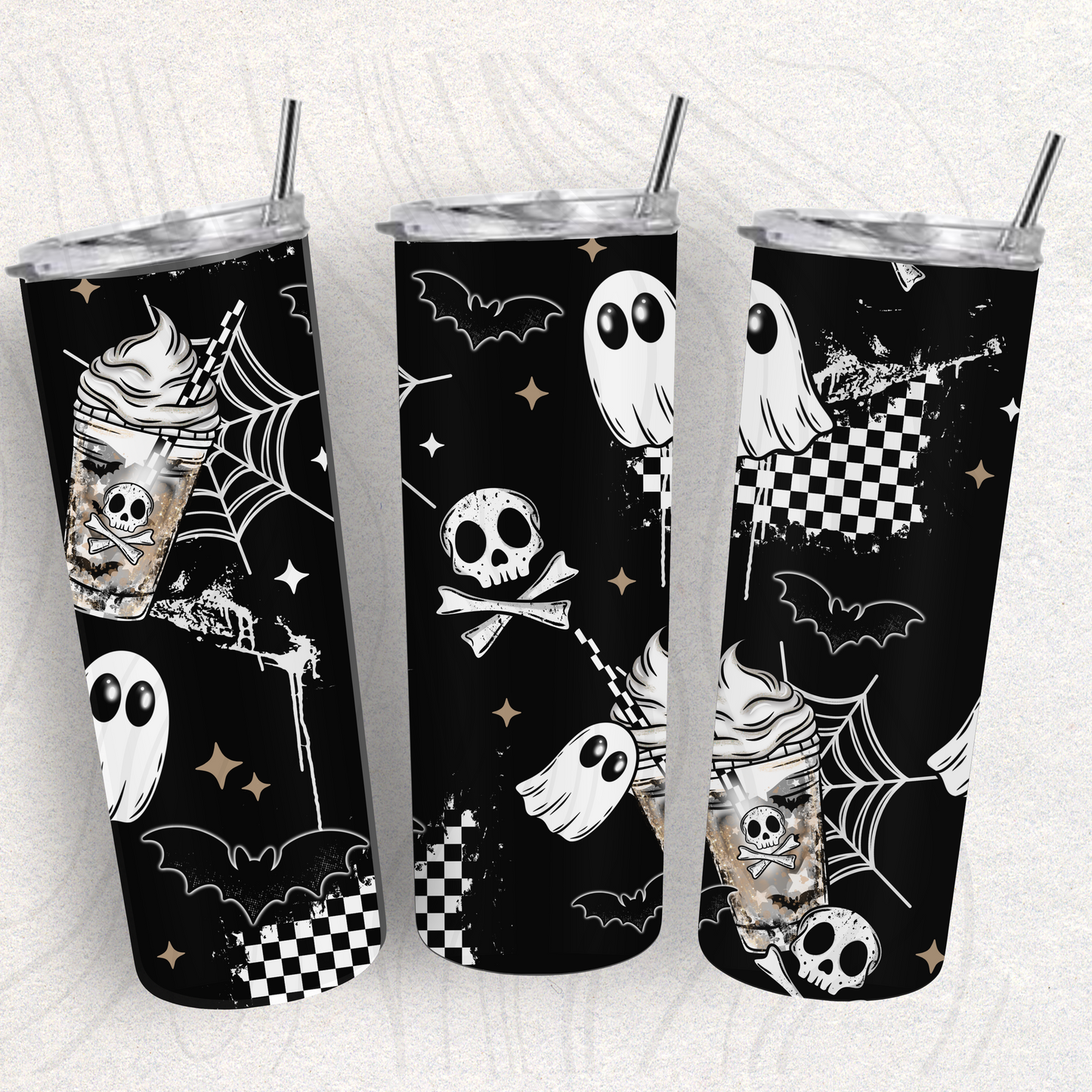 Skull Ghost Coffee Seamless Transfer