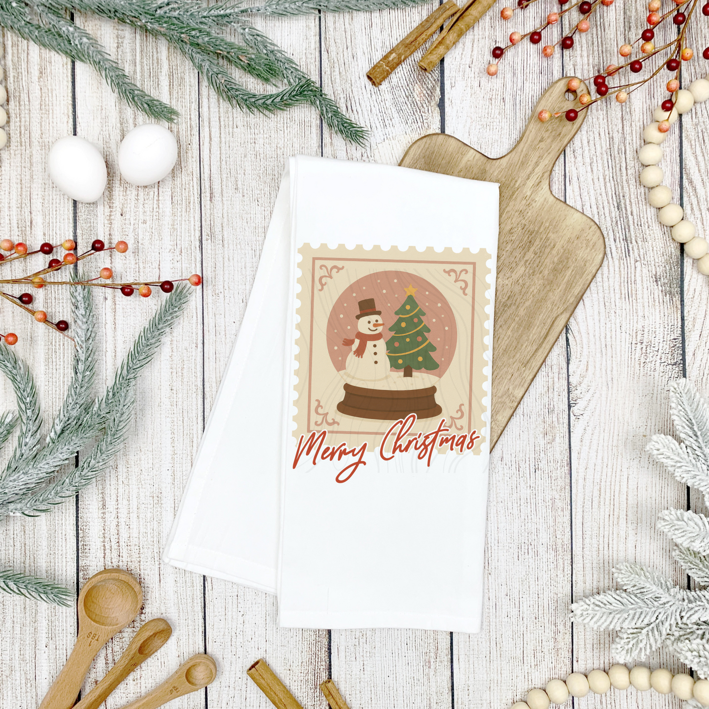 Snowman Tea Towel Transfer