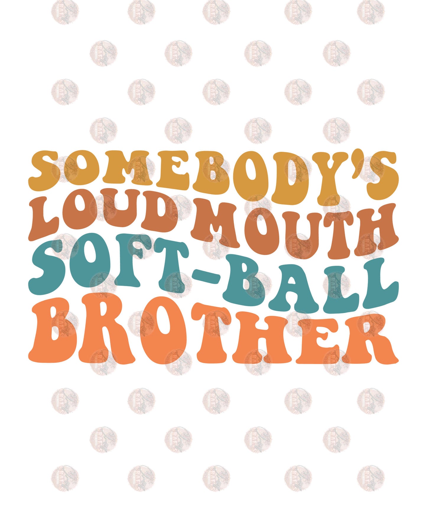Softball Brother Retro Transfer