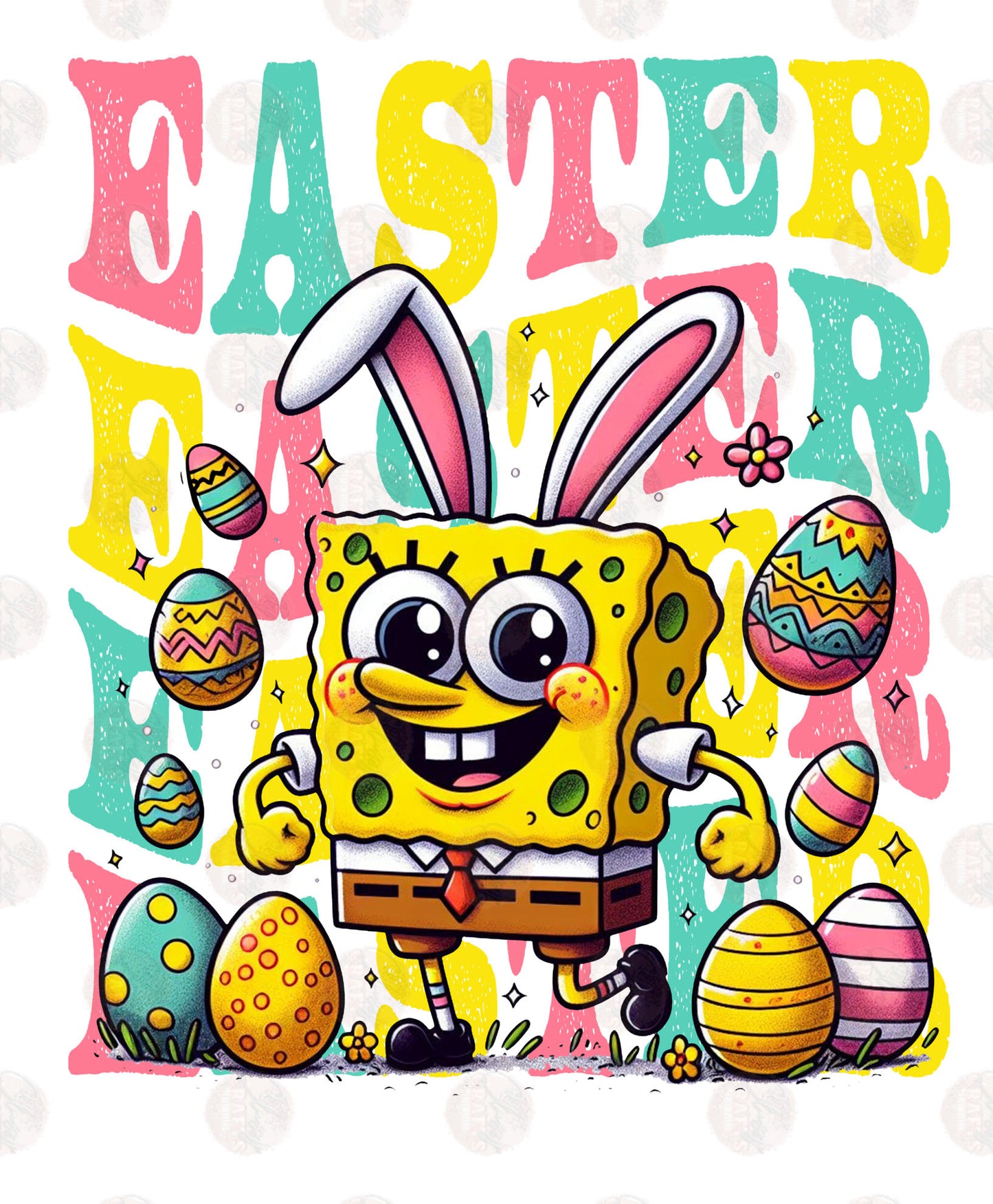 Sponge Easter Transfer ** TWO PART* SOLD SEPARATELY**