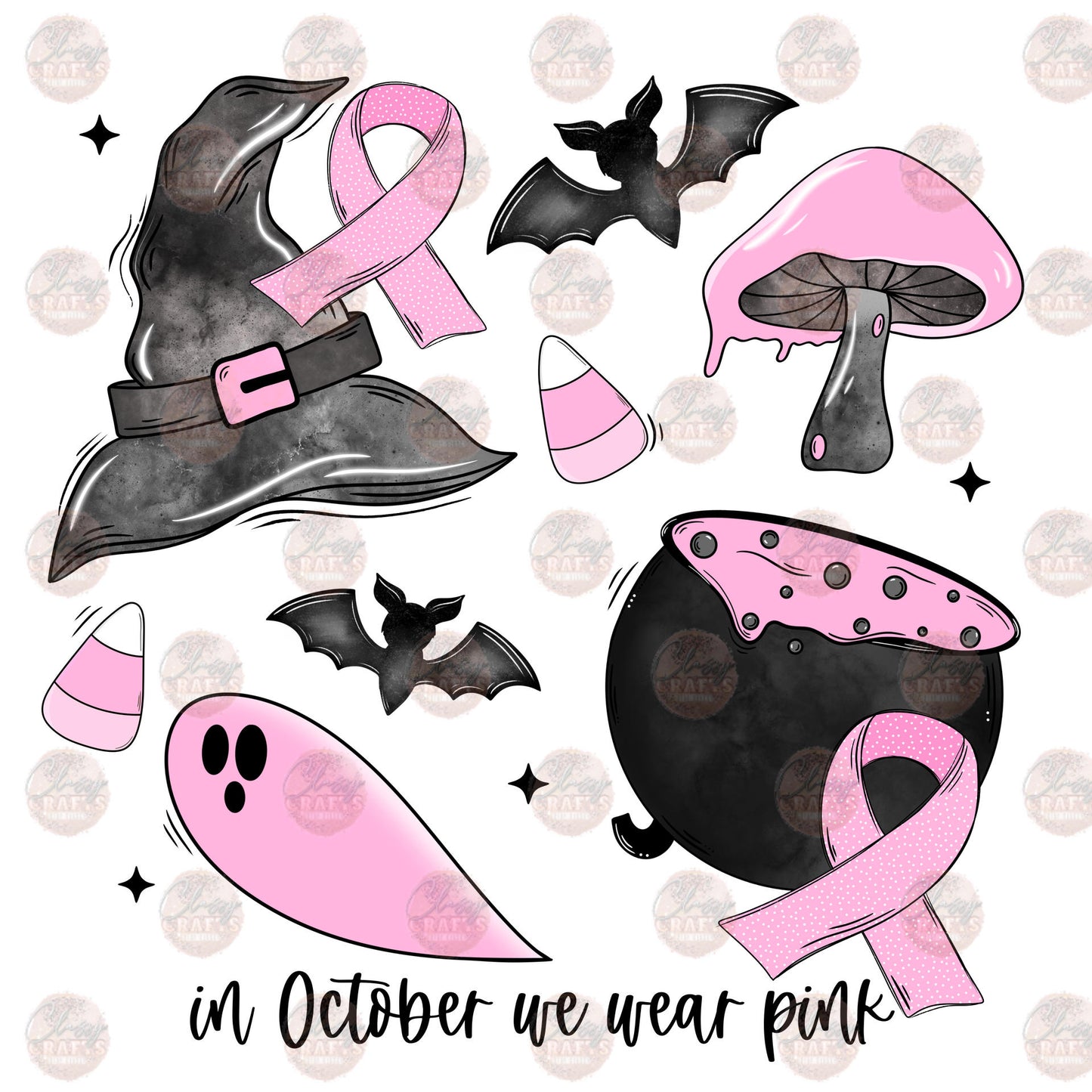 Spooky Pink Breast Cancer Awareness Transfer