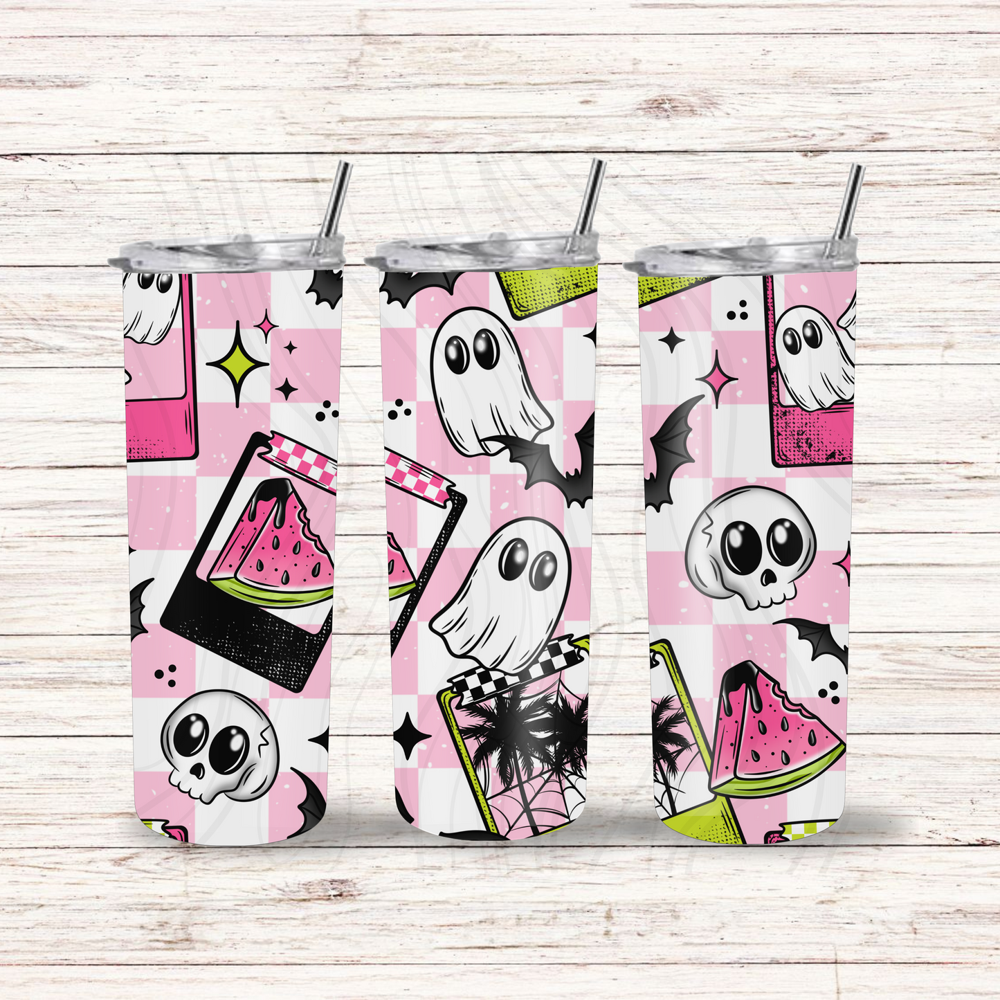Spooky Summer Cards Seamless Transfer