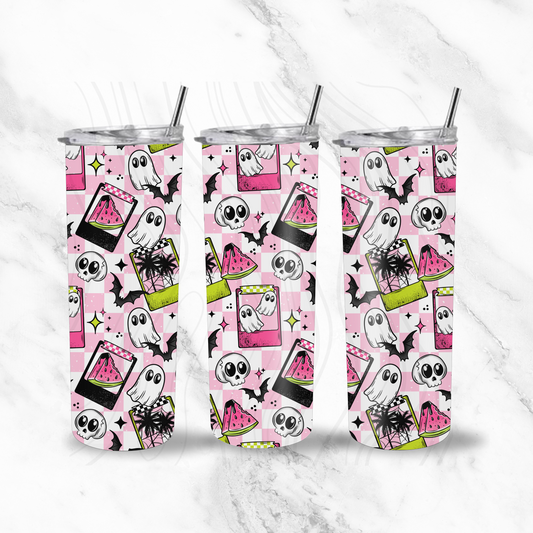 Spooky Summer Cards Seamless Transfer