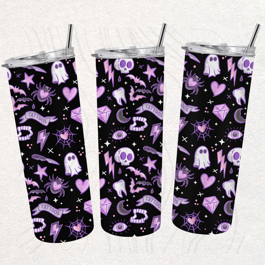 Spooky Tattoos Seamless Transfer