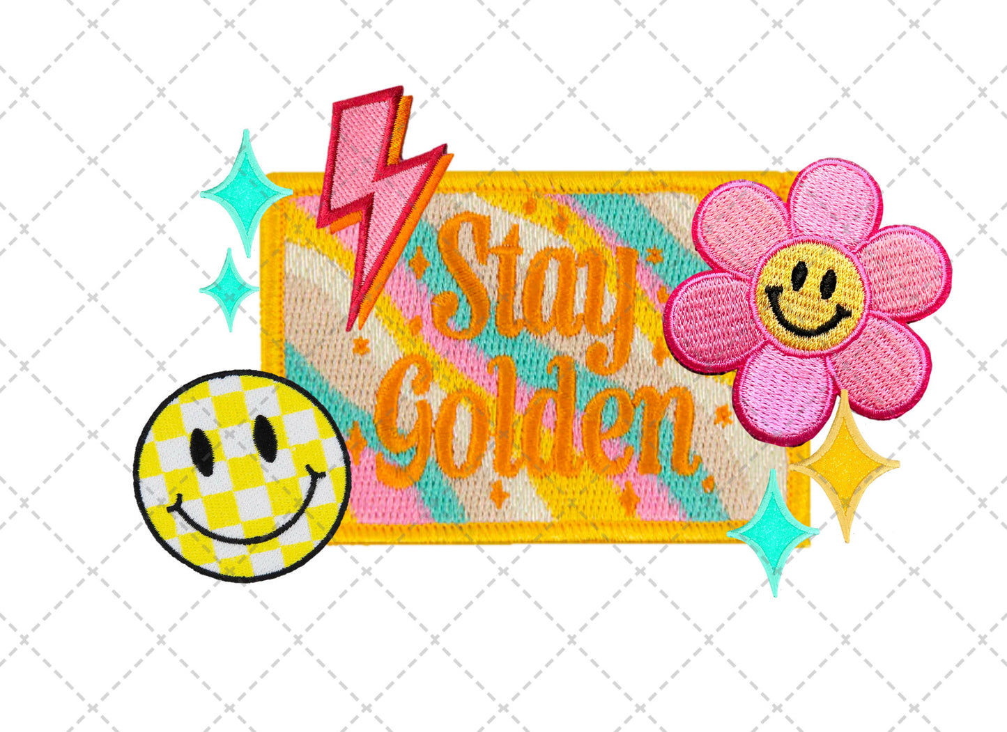 Stay Golden Faux Patch Transfer