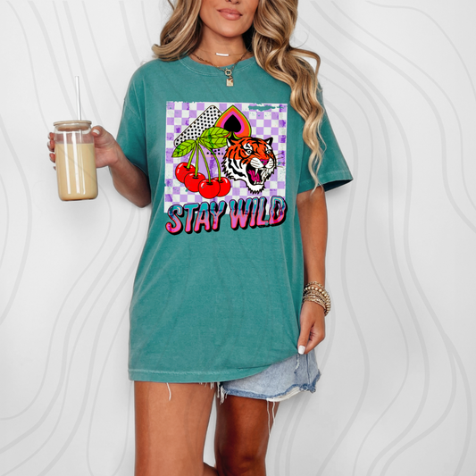 Stay Wild Purple Checker Transfer
