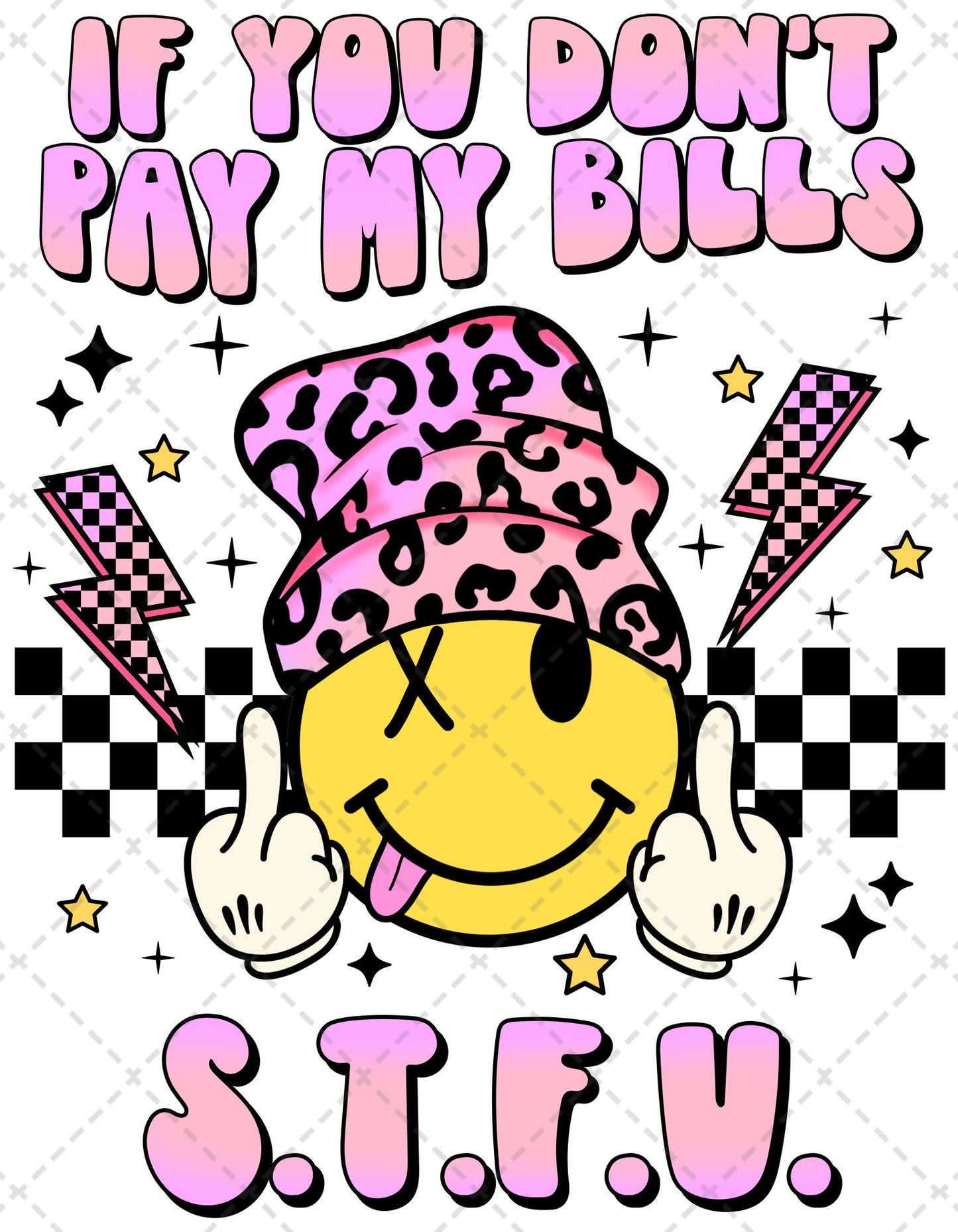 Stfu Smiley Face **TWO PART* SOLD SEPARATELY** Transfer