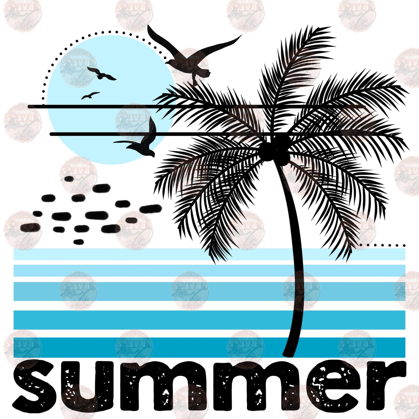 Summer Black Palms Transfer