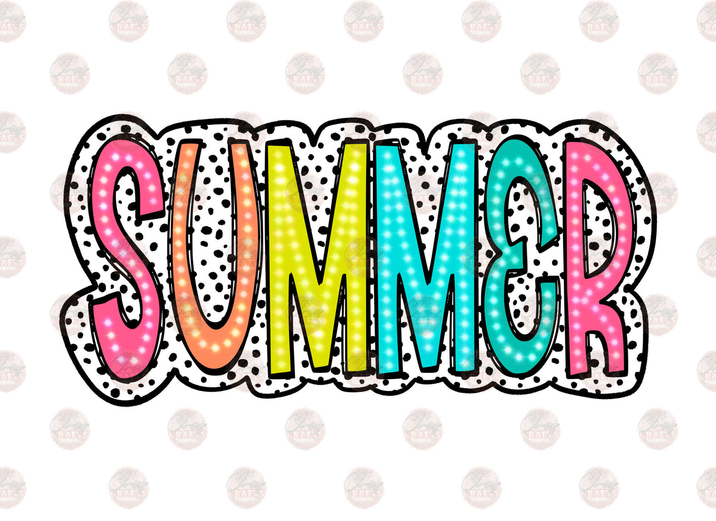 Summer Neon Dots Transfer