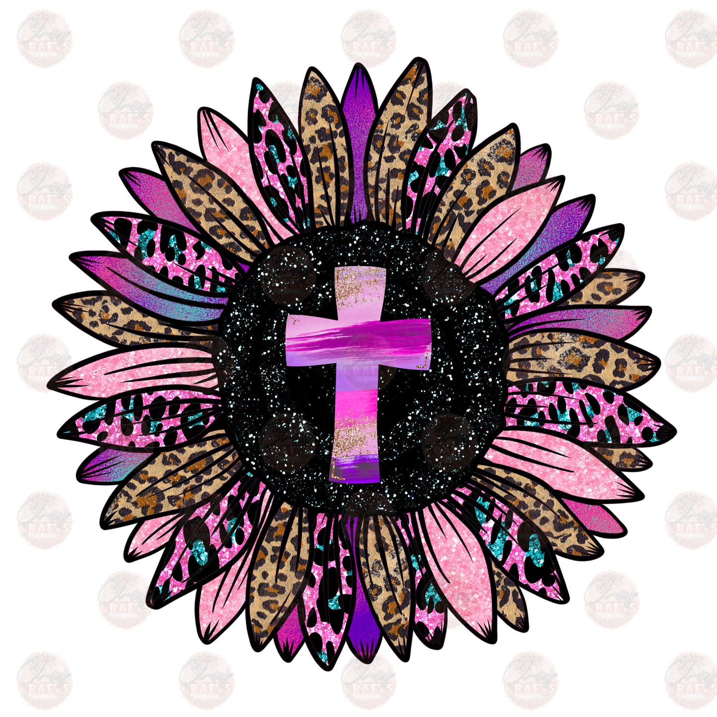 Sunflower Cross Transfer