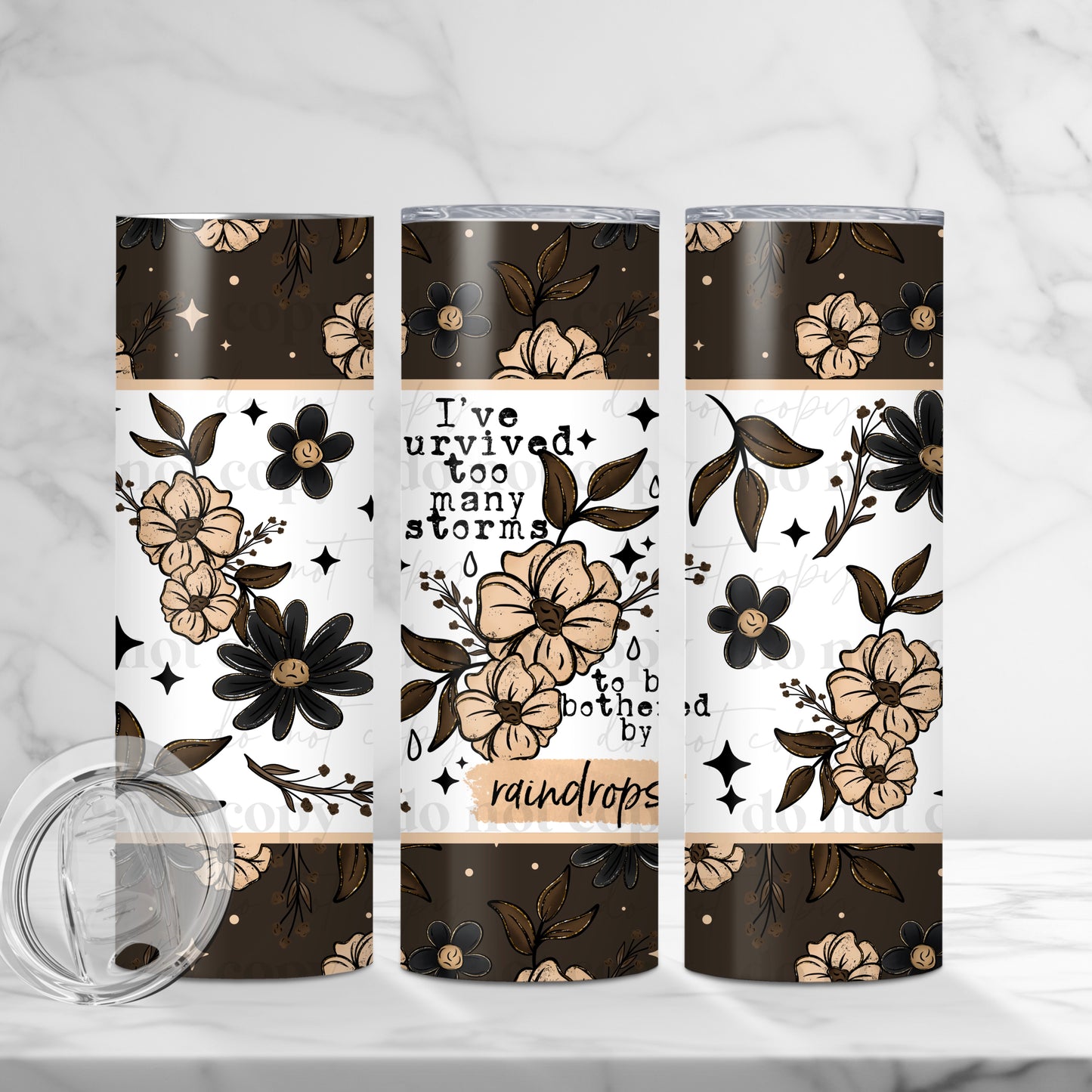 Survived Too Many Storms Wrap Tumbler Transfer