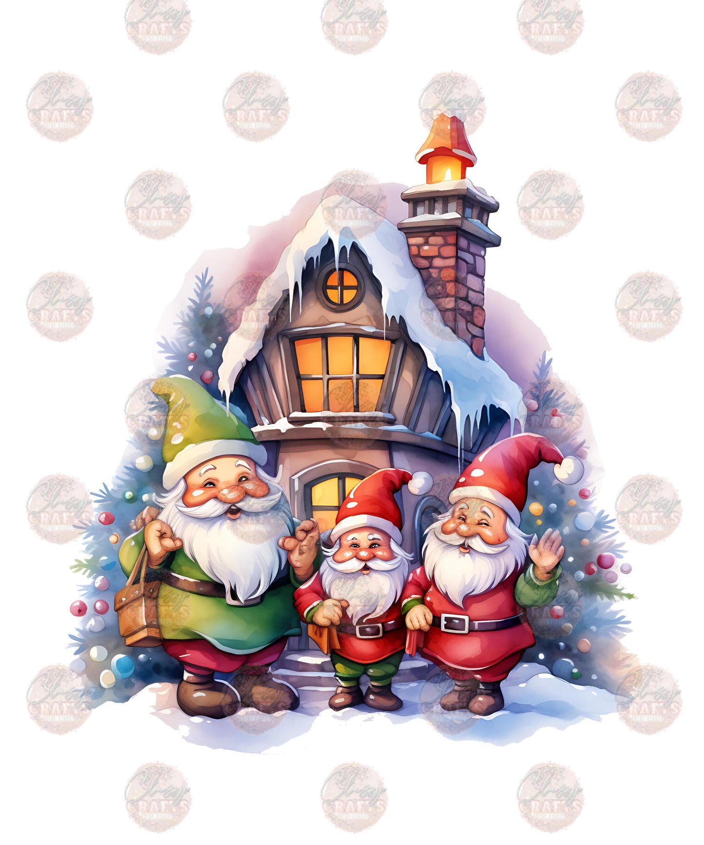 Sweet Christmas Gnomes Transfer