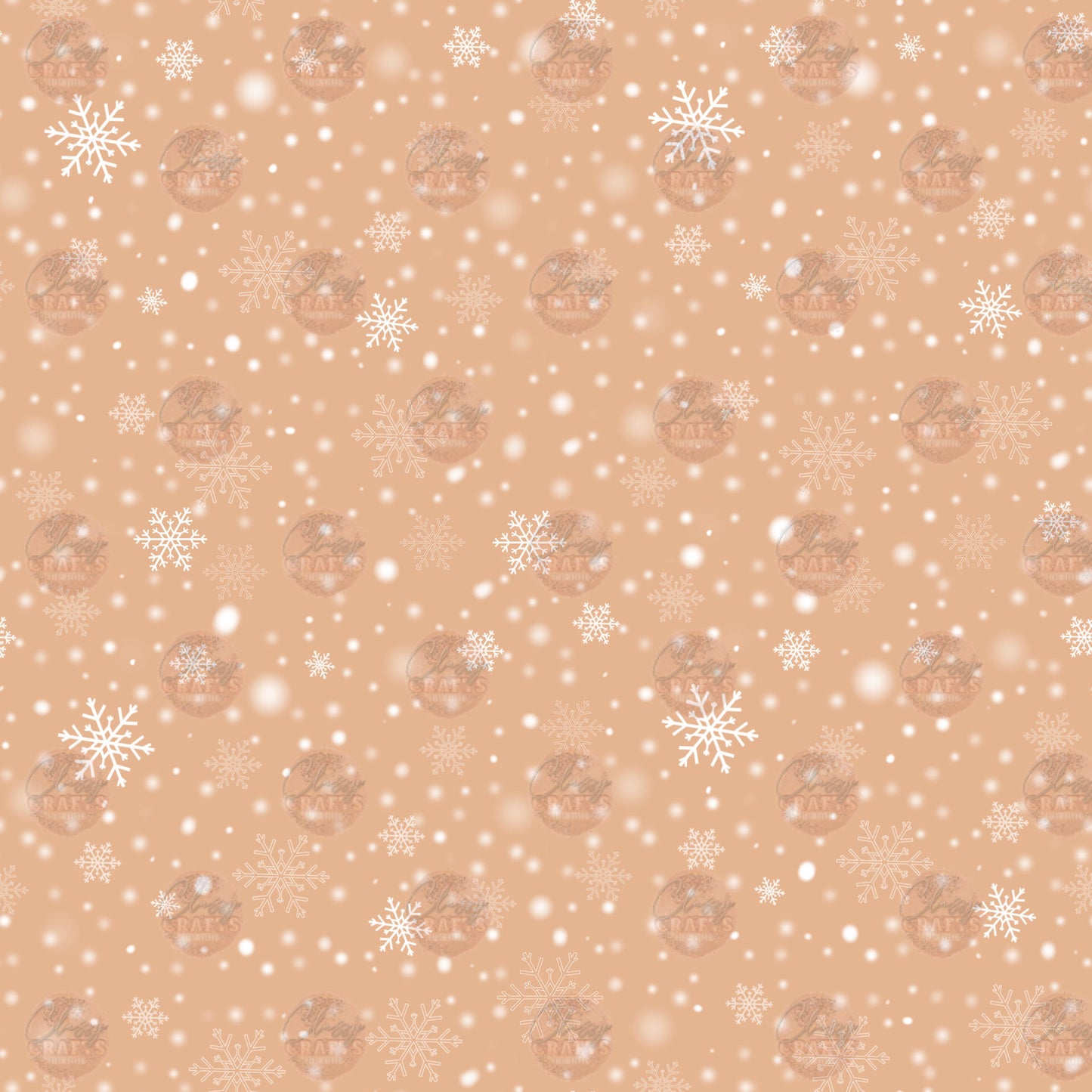 Tan Snowflakes Seamless Wrap - Sublimation Transfer
