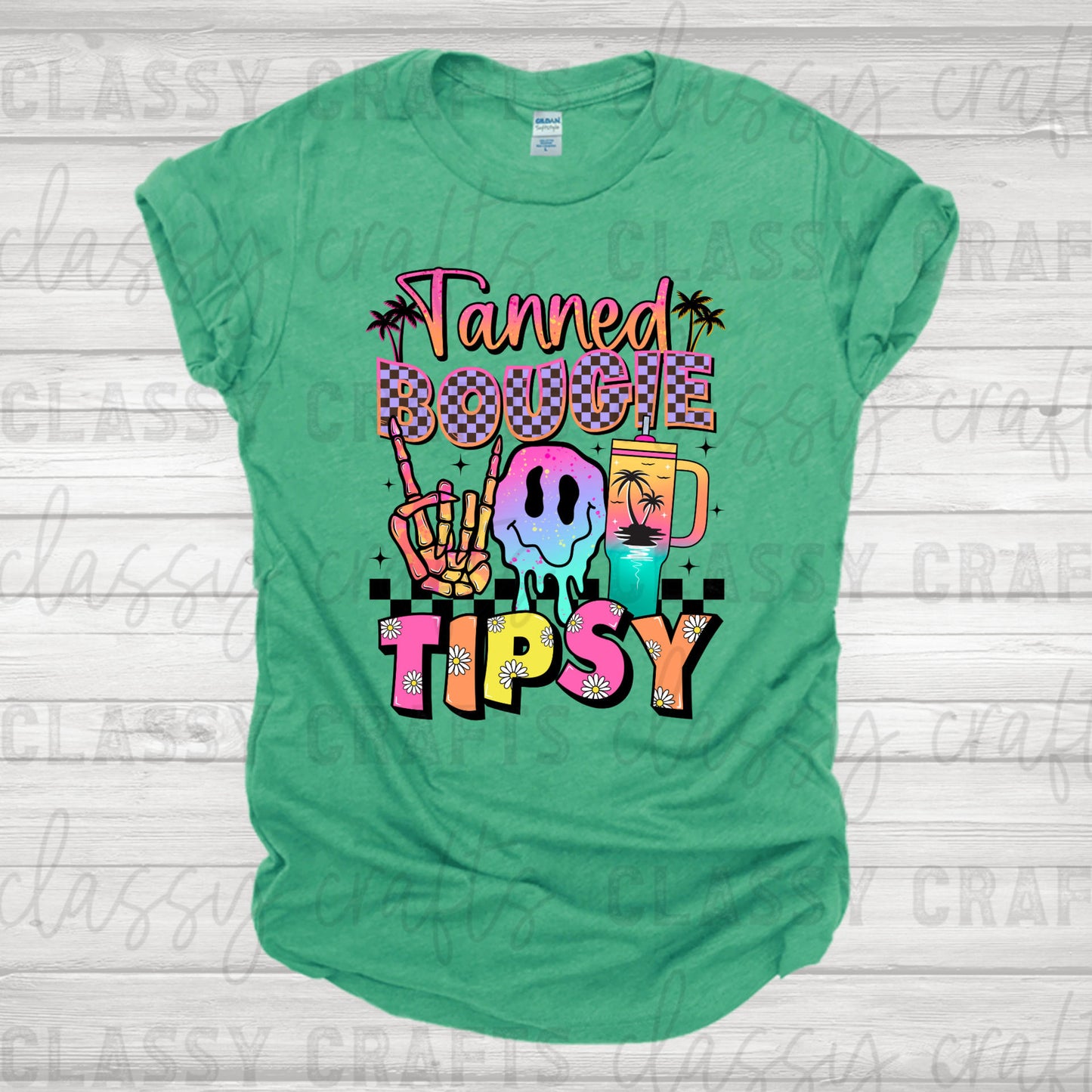 Tanned Bougie Tipsy Skelly Transfer