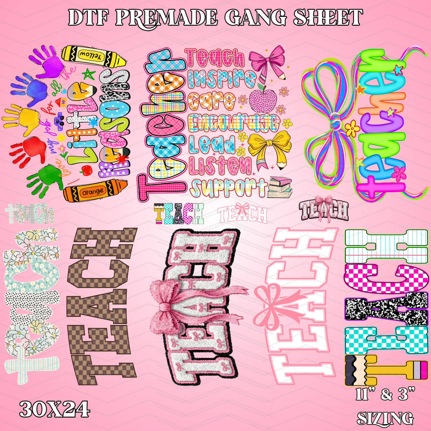 Spring Teacher - 30x24 - PREMADE GANG SHEET