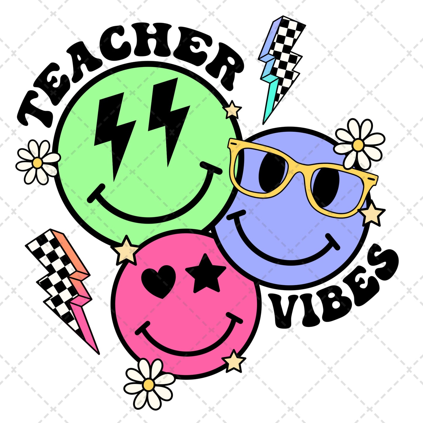 Teacher Smiley **TWO PART* SOLD SEPARATELY** Transfer