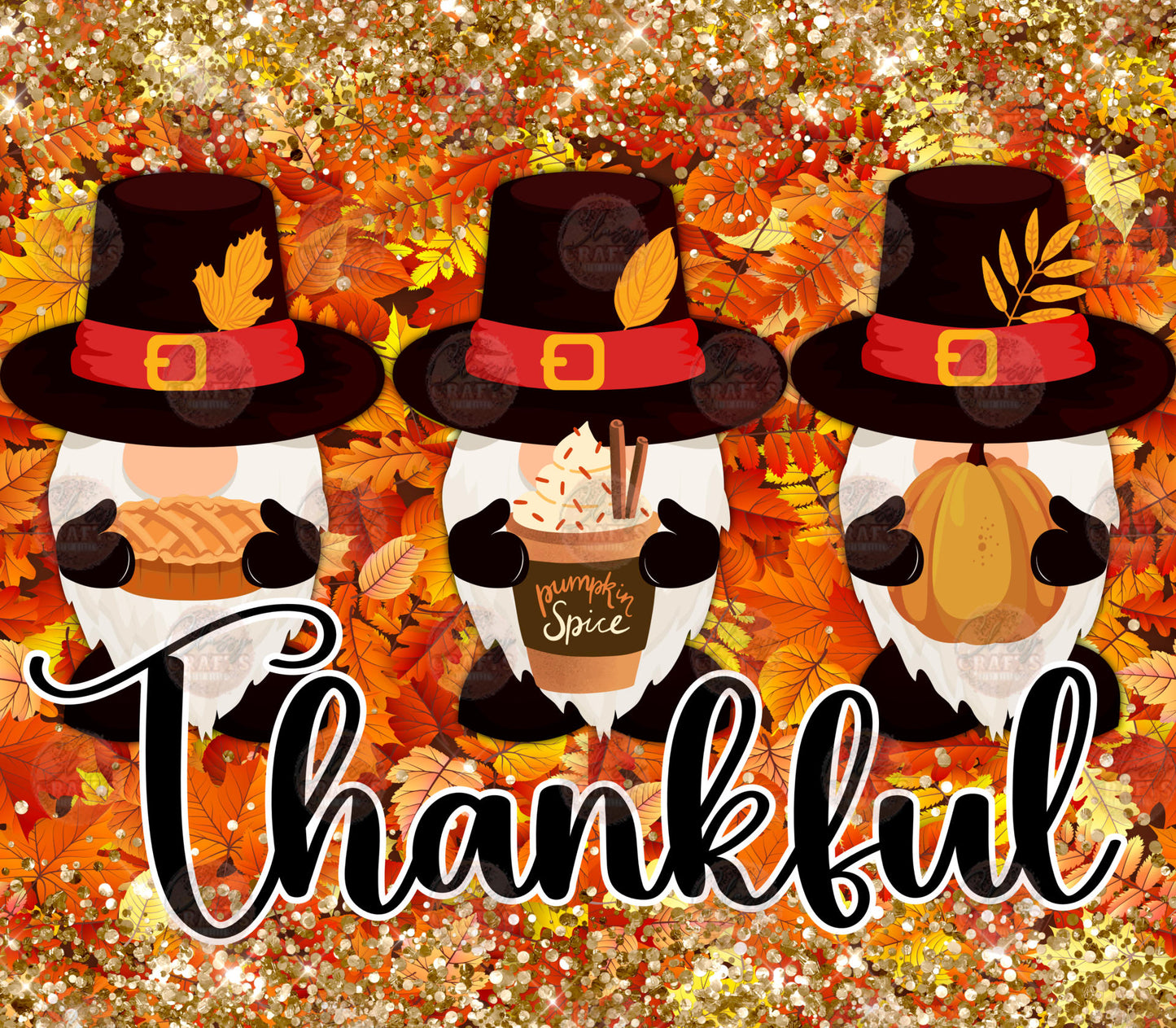 Thankful Fall Gnome Tumbler Wrap