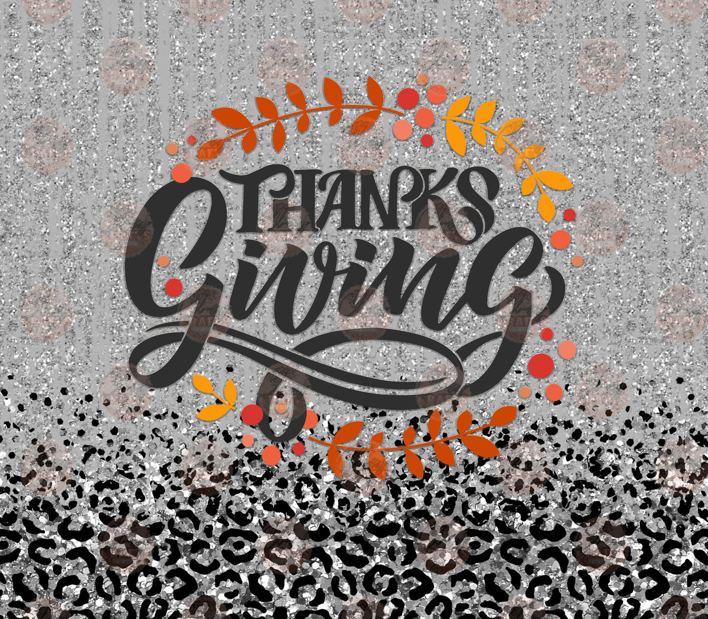 Thanksgiving Cheetah Tumbler Wrap