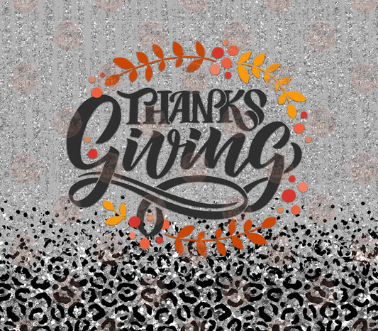Thanksgiving Cheetah Tumbler Wrap
