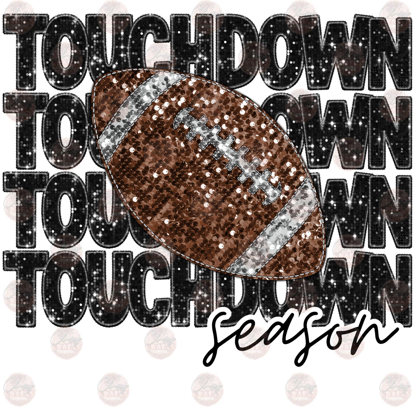 Touchdown Season Faux Sequins Transfer