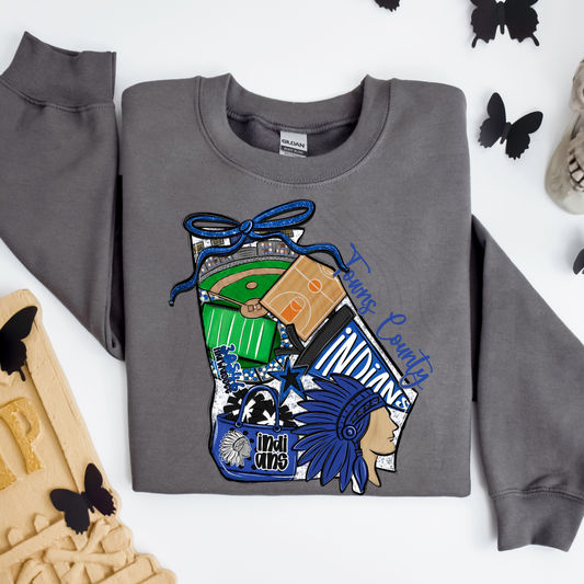 Towns County Indians Game Day Coquette Transfer