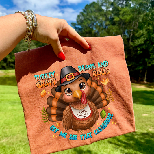 Turkey Gravy Beans And Rolls Transfer