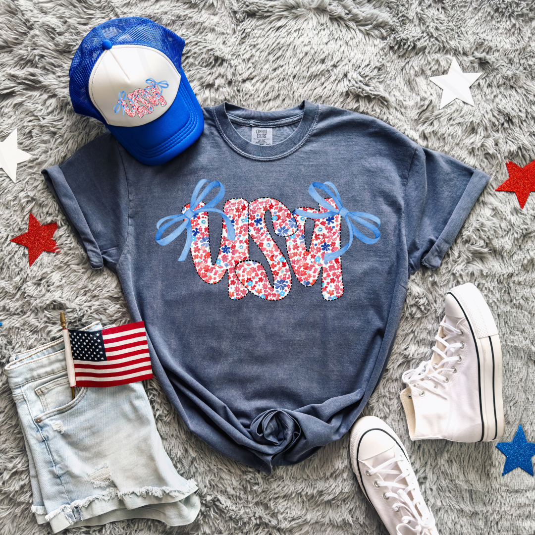 USA Ditsy Flowers Transfer