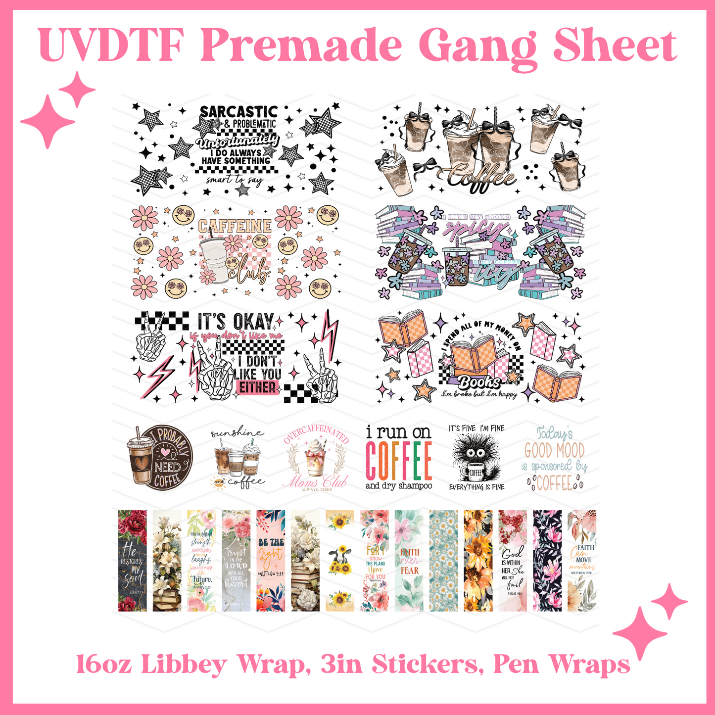 I'm Fine Misc - 22x24 - UVDTF PREMADE GANG SHEET