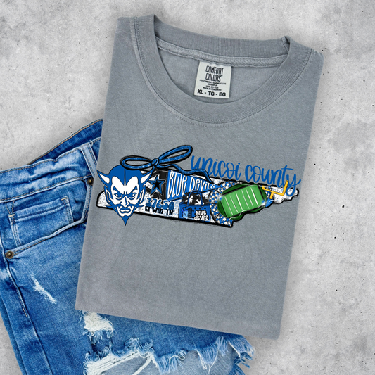 Unicoi County Blue Devils Game Day Coquette Transfer