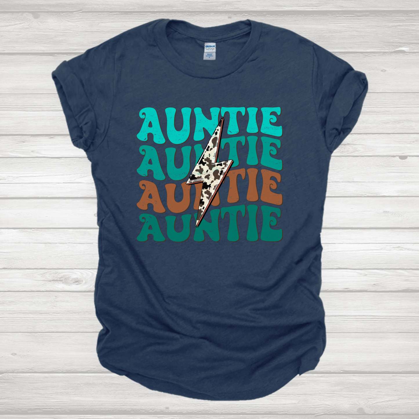 Cowhide Lightning Bolt Auntie Transfers