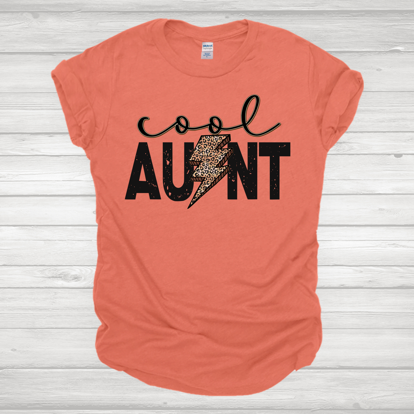 Cool Aunt Leopard Lightning Bolt Transfers