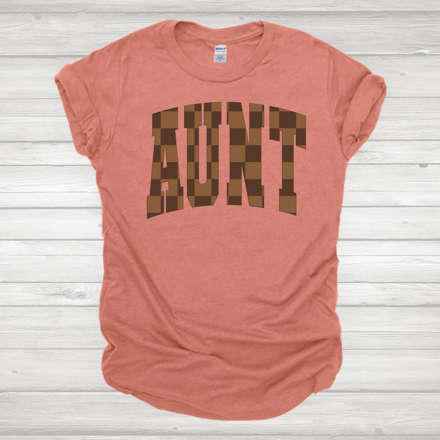 Aunt Brown Checkered Transfers