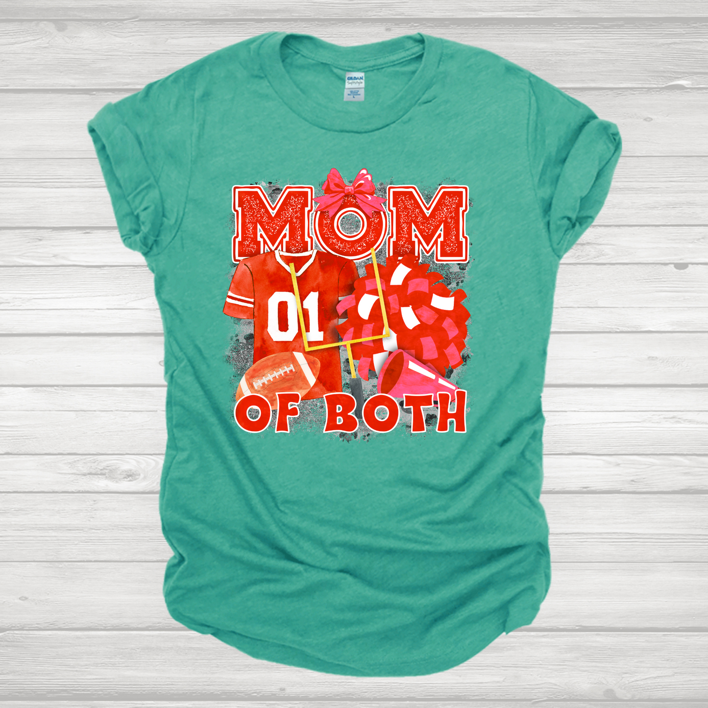 Mom Of Both with Background Red Transfer