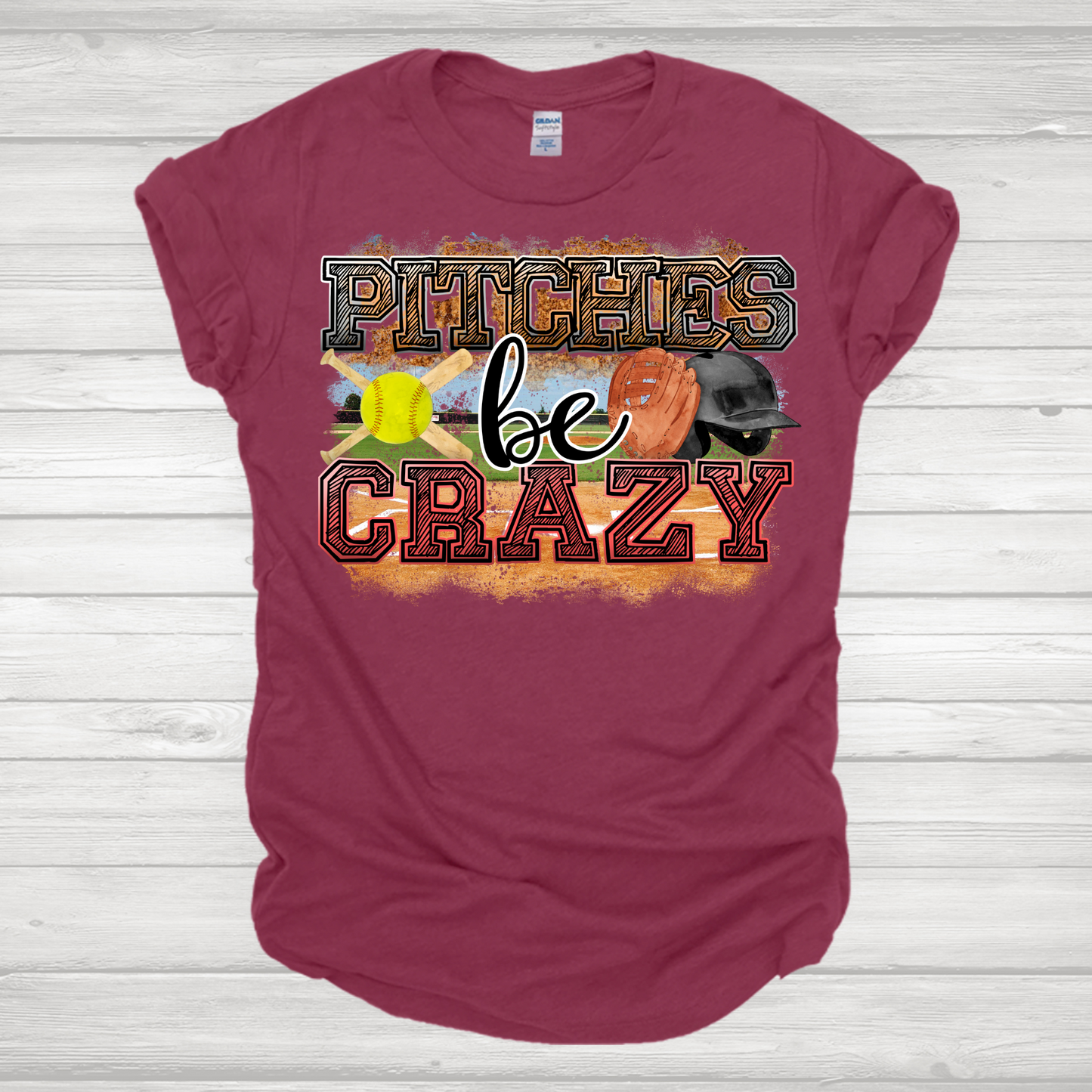 Pitches Be Crazy Softball 8 Transfer